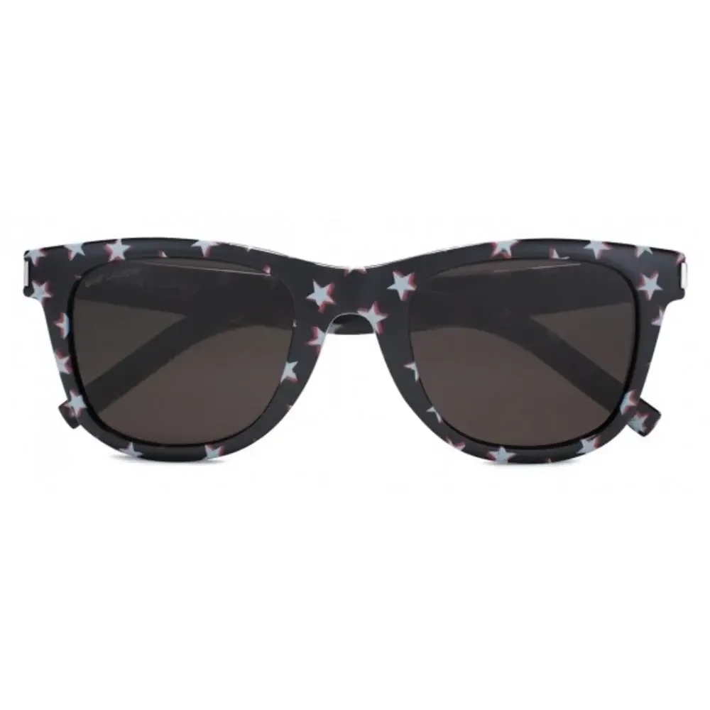 Saint Laurent Stars Print Square Sunglasses‎ Black Made in Italy